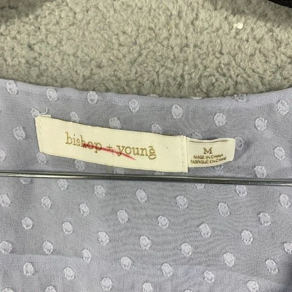 Bishop + Young Swiss Dot Ruffle Purple Tank Size Medium Lightweight NWOT - Picture 7 of 11